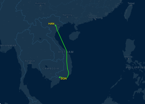 Đường bay của chuyến bay VU789