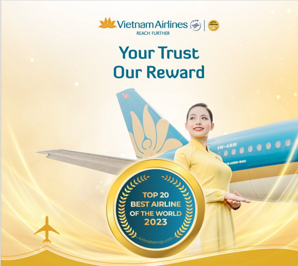 Vietnam Airlines lọt Top 20 Hãng hàng không tốt nhất thế giới năm 2023