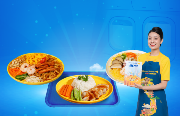 Hãng hàng không Vietravel Airlines cung cấp thực đơn phong phú