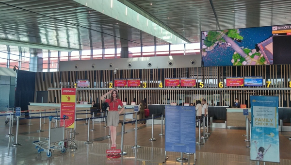Khu vực Checkin ở sân bay Vân Đồn
